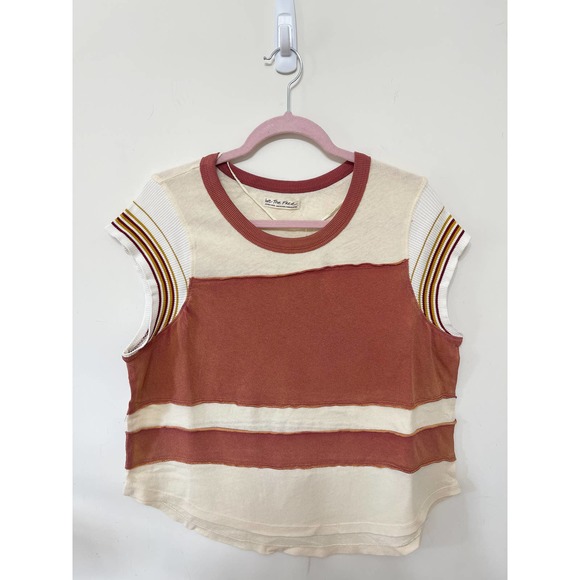 Free People Hint of Stripe Tee in Retro Combo Size XL - Picture 2 of 4